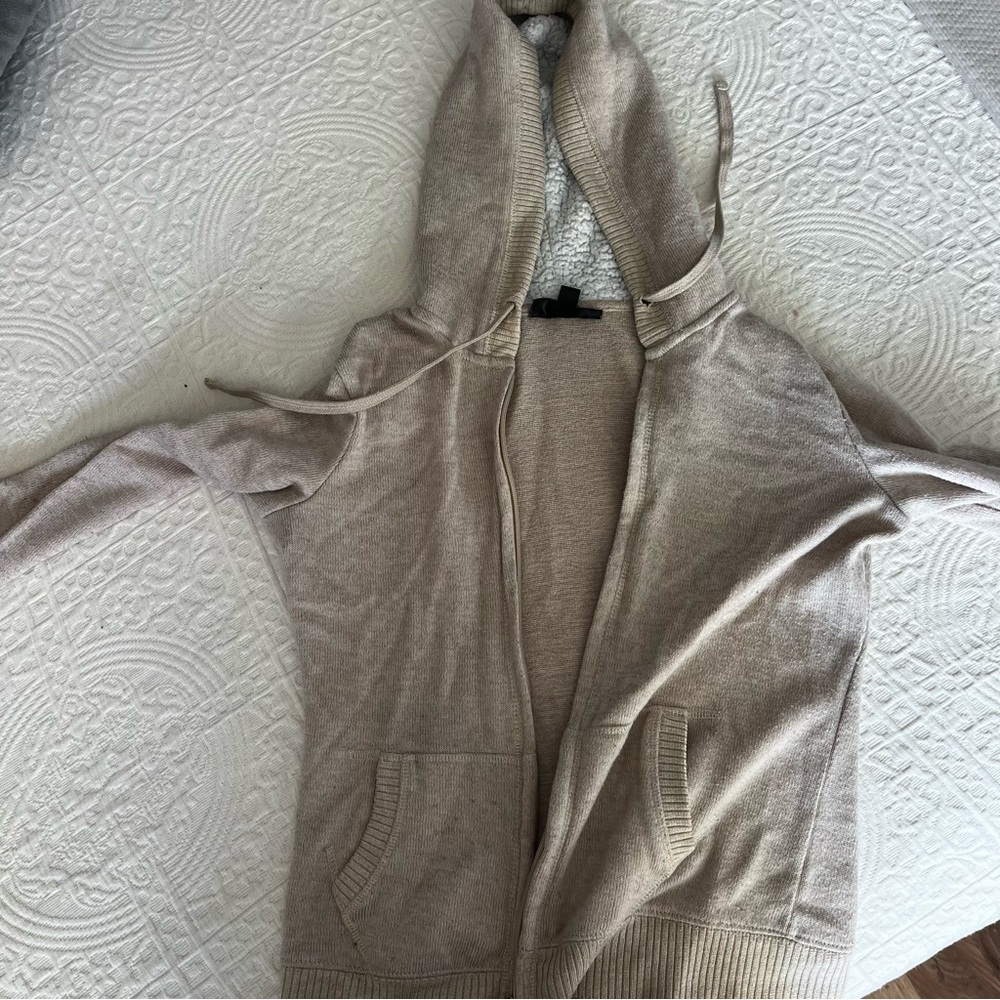 Cozy Beige Hooded Cardigan
